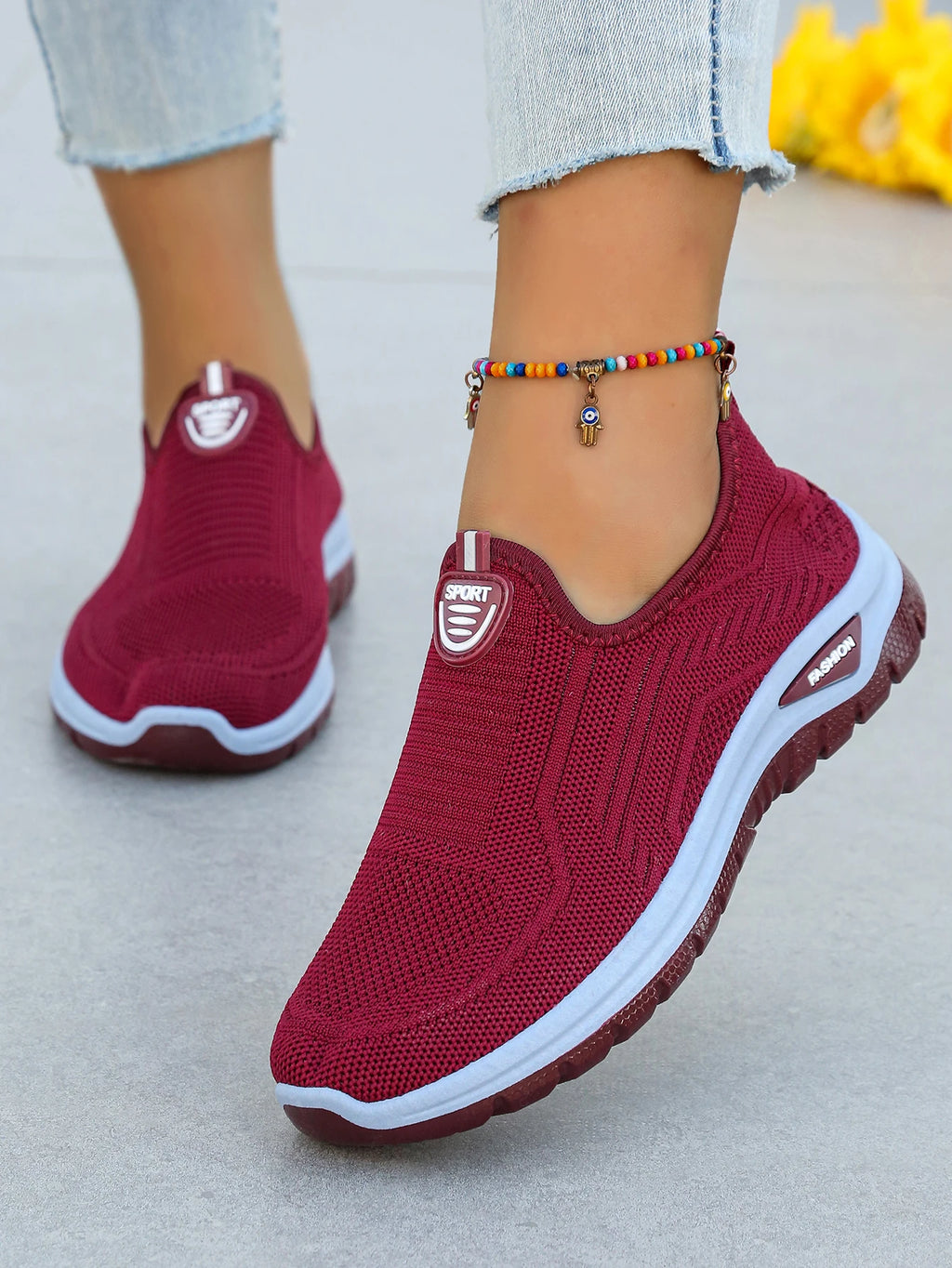 Zapatillas de Mujer Sin Cordones Tejido Transpirable