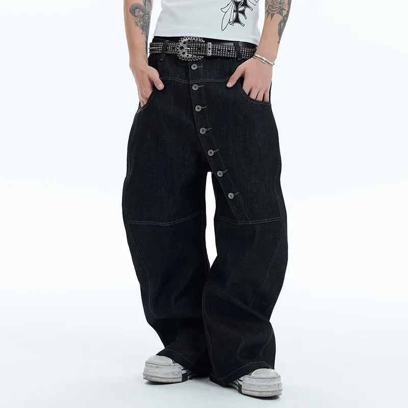 Pantalones Vaqueros Holgados de Pierna Ancha para Hombre, Estilo Hip-Hop