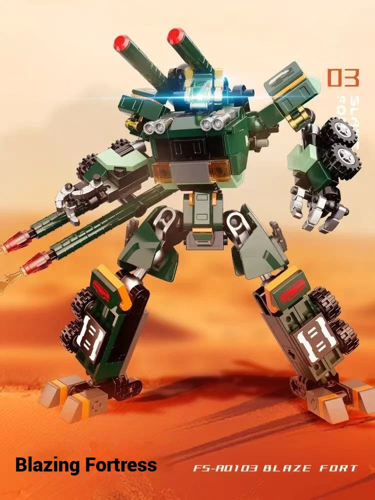 Robot transformador, decoración creativa para el hogar, modelo mecha, conjunto de bloques de construcción de juguete, juguete para regalo de cumpleaños para niños