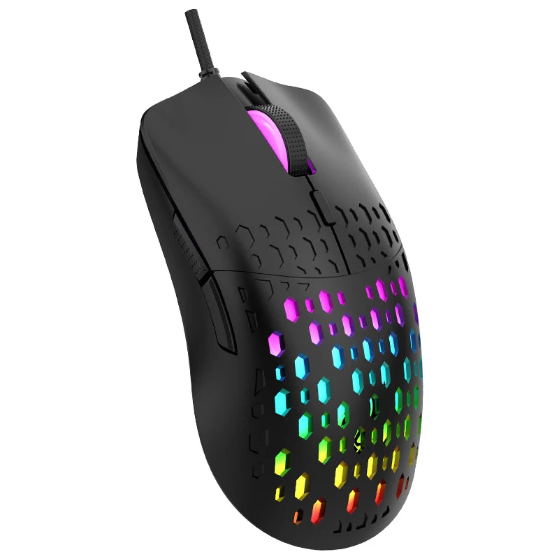 RAIKU G701 Ratón con cable de 6 teclas, iluminación colorida para juegos y oficina, para sistemas Microsoft Windows y Apple IOS