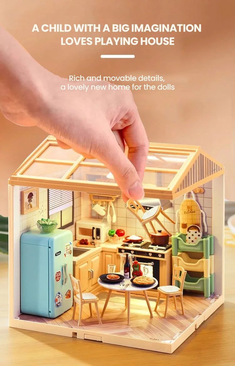 Kit de Construcción DIY Miniatura con Luces LED