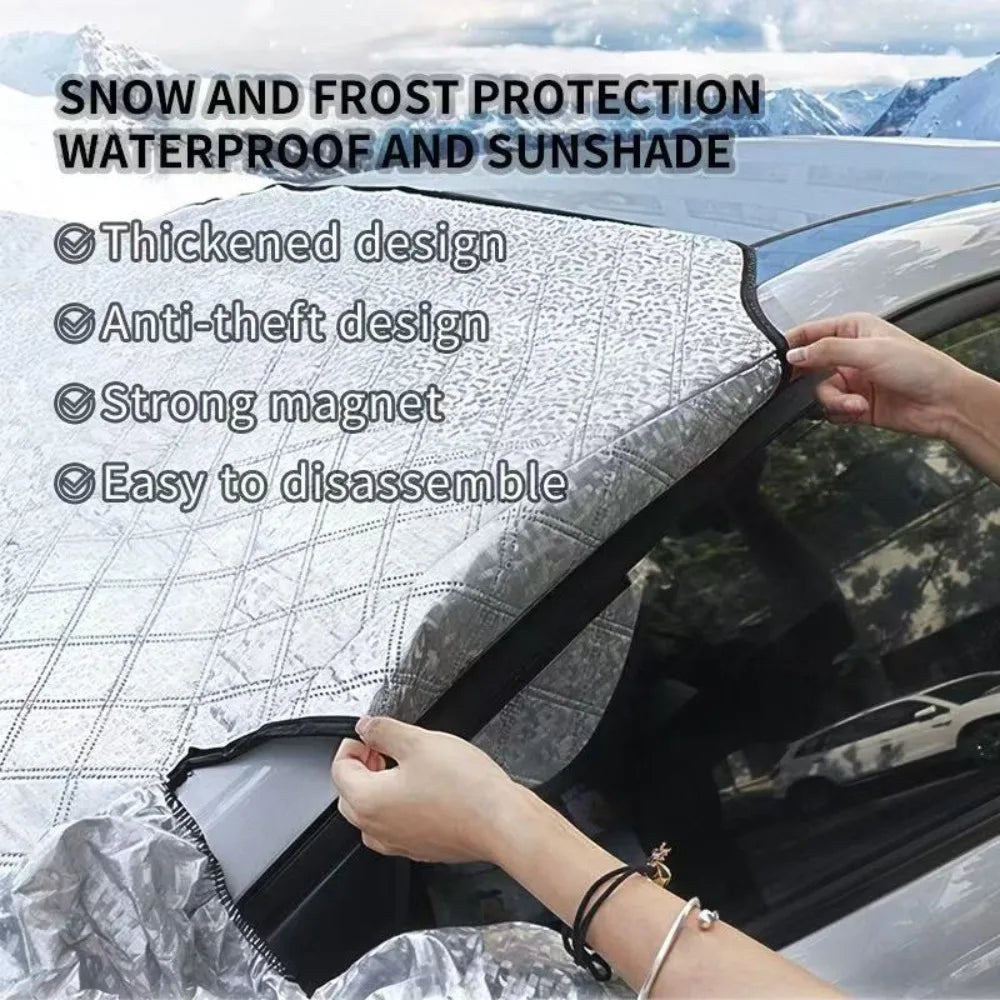 Cubierta de nieve de invierno para coche para hielo y nieve, cubierta de nieve para parabrisas de coche, anticongelante y anti escarcha de invierno, adecuada para la mayoría de los coches