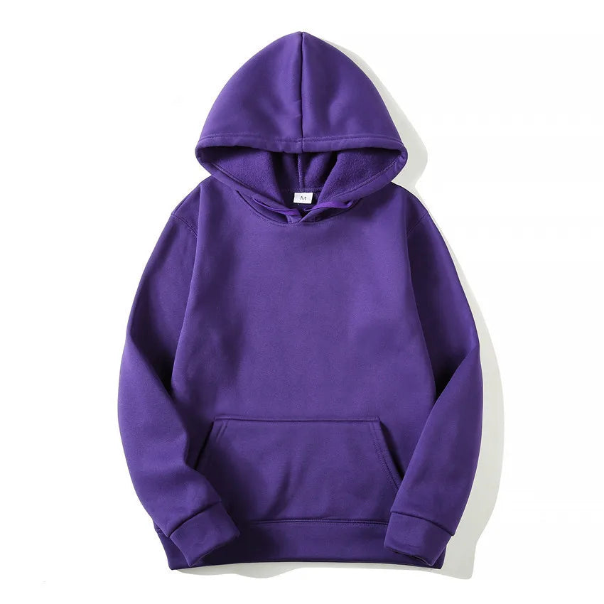 Sudadera con Capucha Casual para Hombre y Mujer, Color Sólido