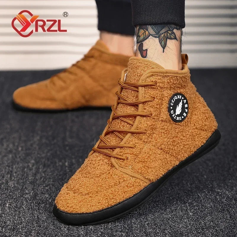 YRZL zapatos de algodón para hombre, zapatillas ligeras de invierno de alta calidad, mocasines de algodón para interiores de felpa, zapatos cálidos de invierno para hombre