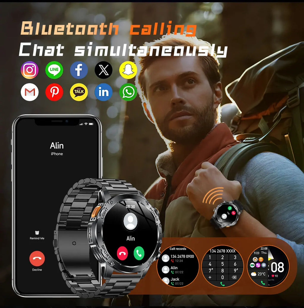 Reloj Inteligente Deportivo AMOLED con Batería 1000mAh, Brújula y GPS