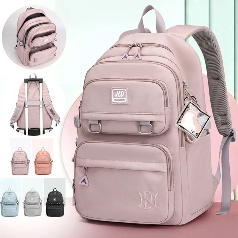 Mochila escolar para niña, mochila para adolescentes, mujeres y niños, mochila escolar rosa para primaria, mochila alta para adolescentes y niños