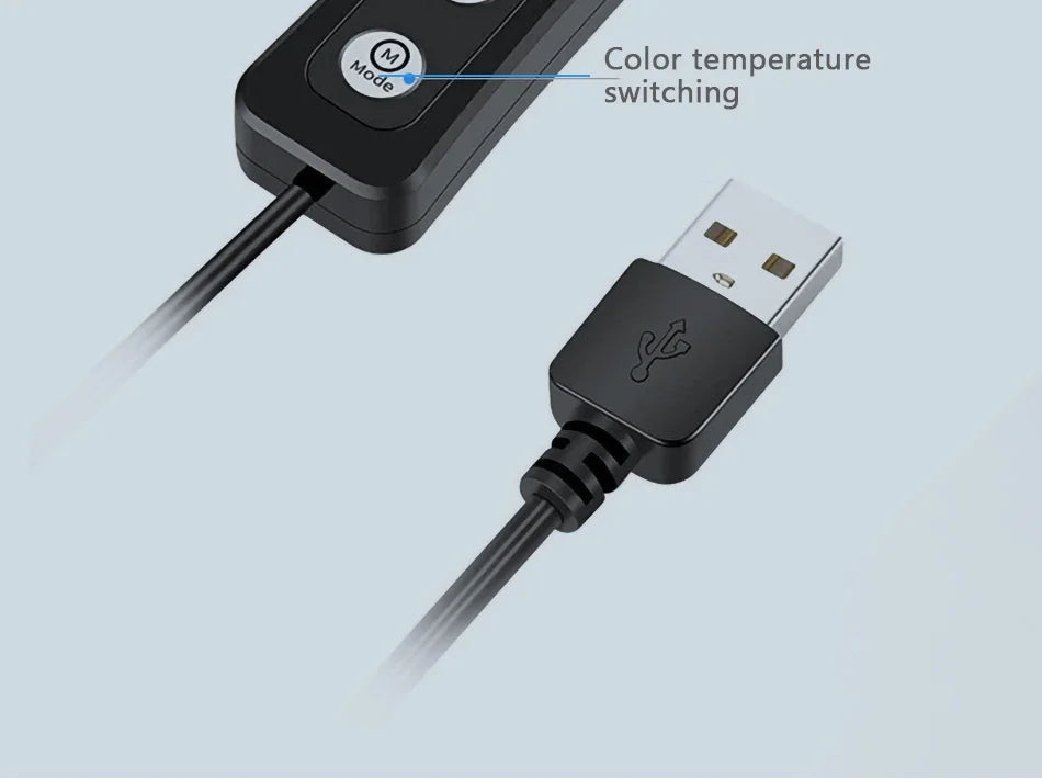 Luz de Video de 26CM, Anillo de Luz LED Regulable para Selfies, Lámpara de Anillo USB con Soporte de Trípode Opcional para Grabación de Video y Maquillaje
