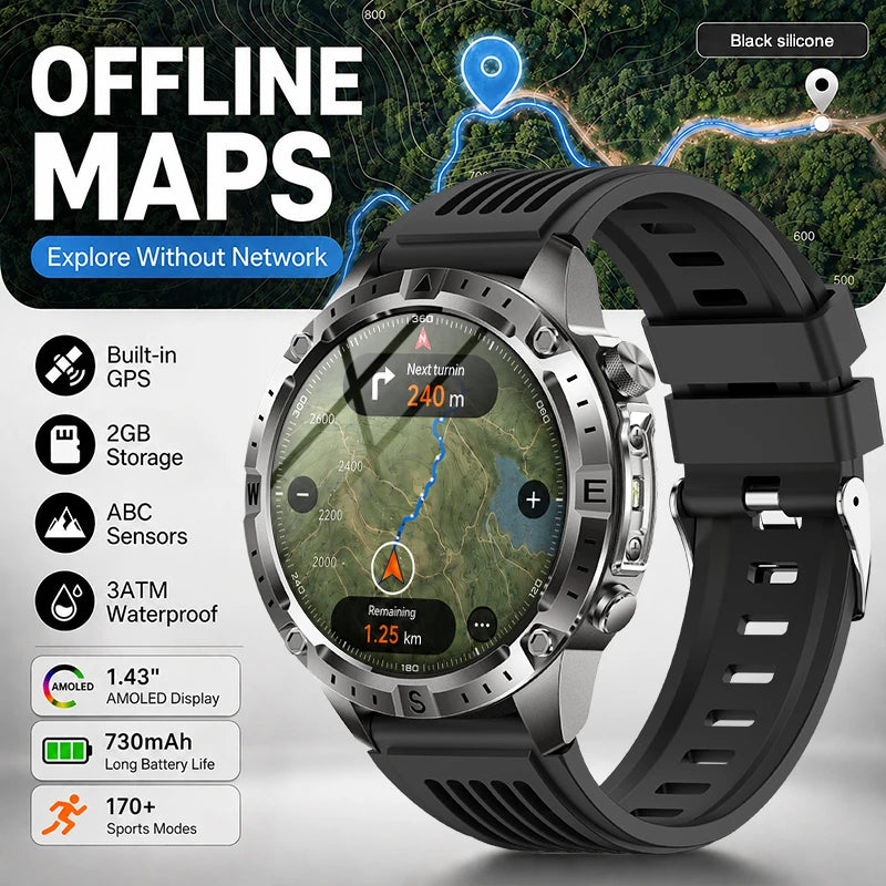 Reloj Inteligente Deportivo con GPS, Mapa Offline y Pantalla AMOLED