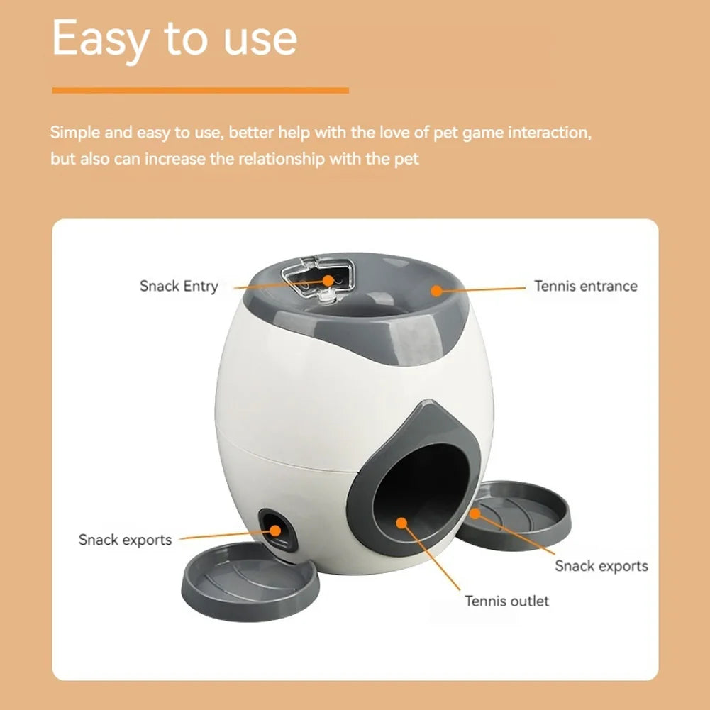 Lanzador automático de pelotas para perros, alimentador para mascotas, divertido lanzamiento inteligente, máquina de pelotas de tenis para perros pequeños y medianos, suministros