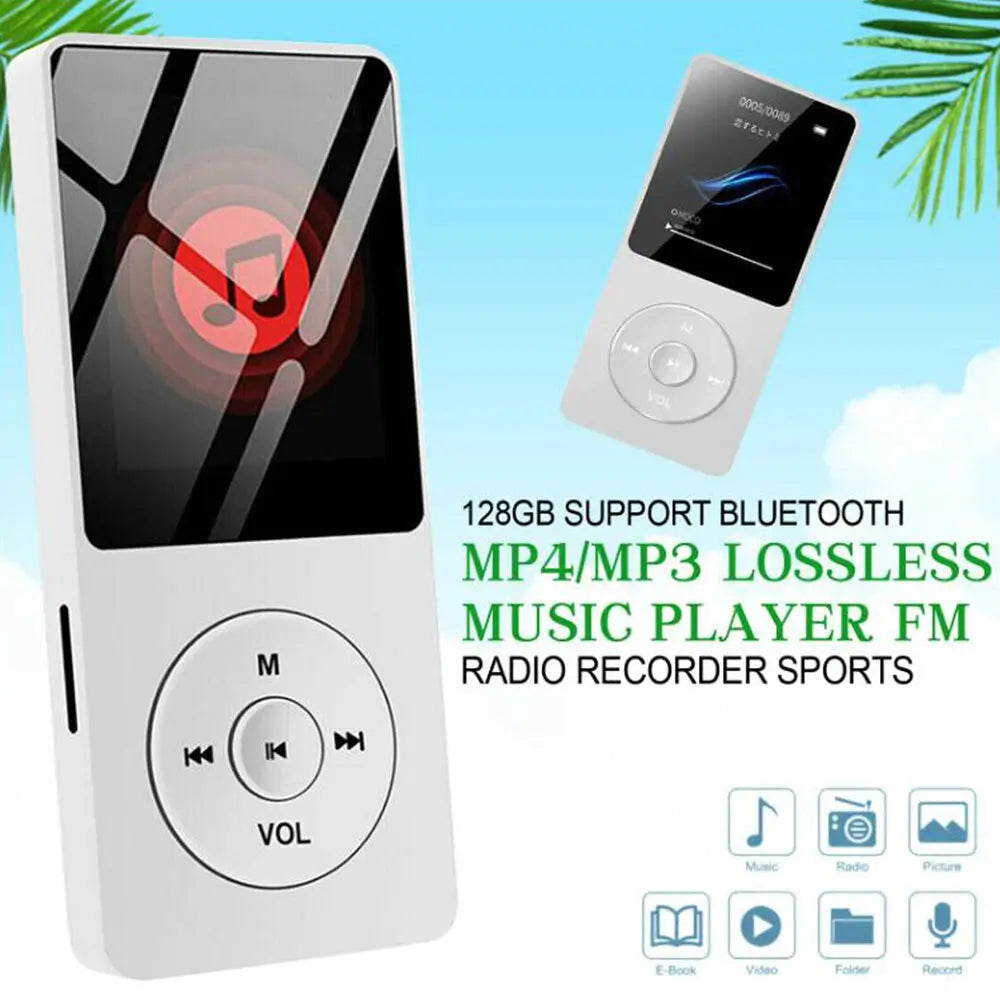 Reproductor MP3/MP4 Deportivo Bluetooth con Radio FM, 128GB