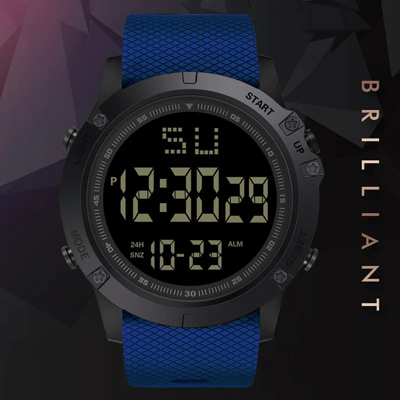 Reloj deportivo multifunción para hombre y niño, pulsera Digital LED luminosa, resistente al agua, esfera grande, electrónica para estudiantes