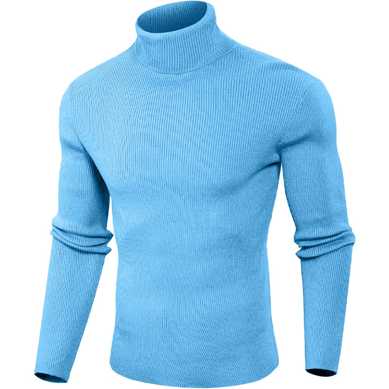 Juego de animales, blusa fría de lujo para hombre, suéteres informales, jersey de lana con cuello alto, camisetas básicas a rayas, sudadera cálida de punto para hombre