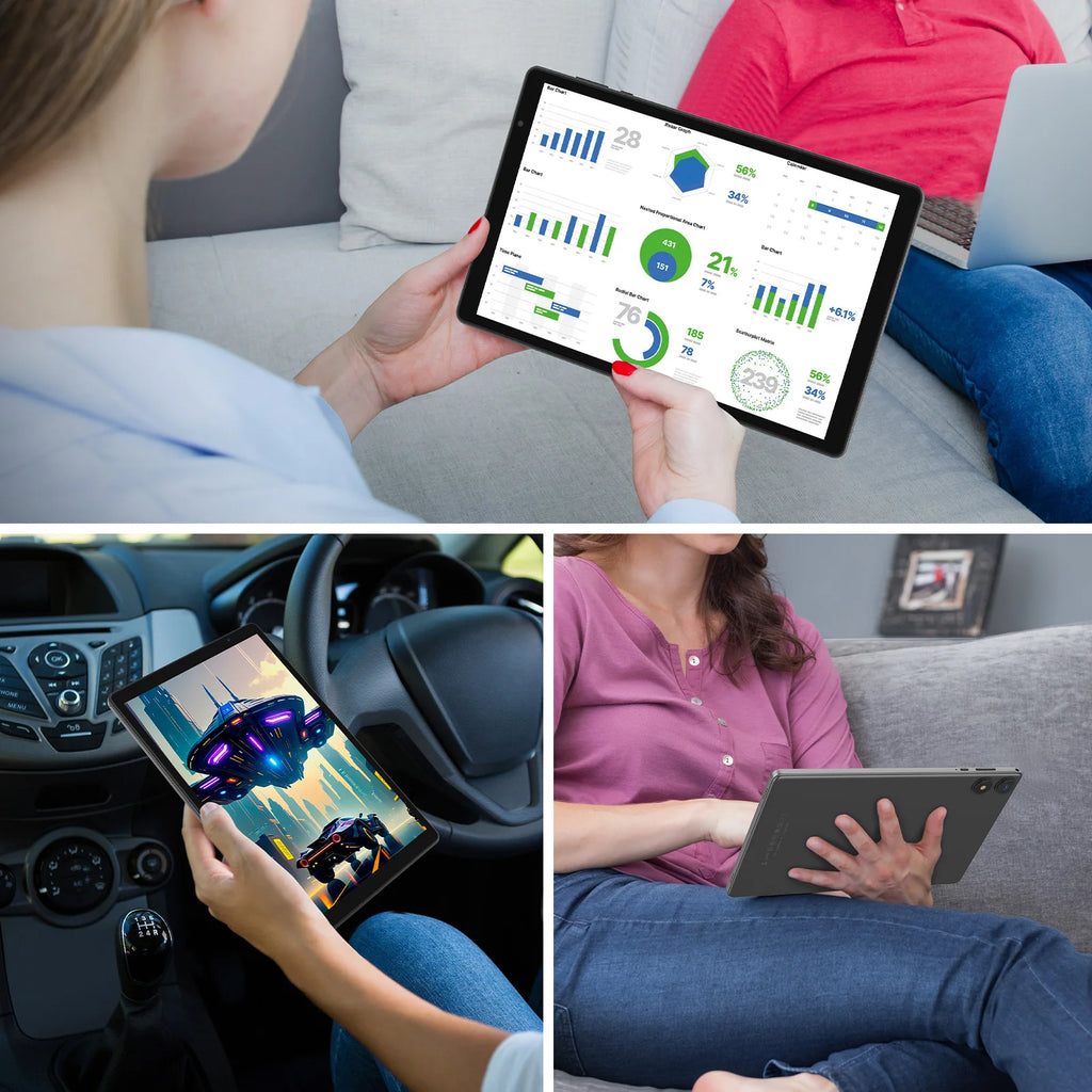 Tableta BAKEN Android 15, almacenamiento 8 (3+5)GB + 32GB, procesador penta-core, Wi-Fi6, Bluetooth, USB-C, Google Play Store,
