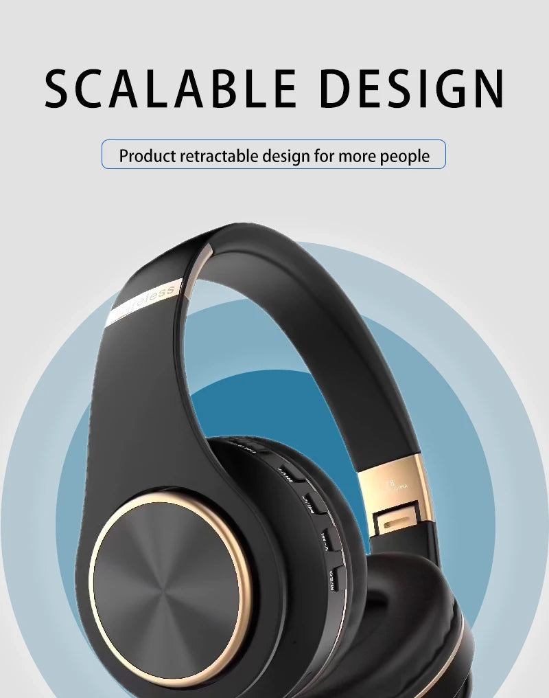 Auriculares inalámbricos supraaurales Bluetooth 5.3 HiFi estéreo de baja latencia con cancelación de ruido, auriculares para juegos con micrófono ENC