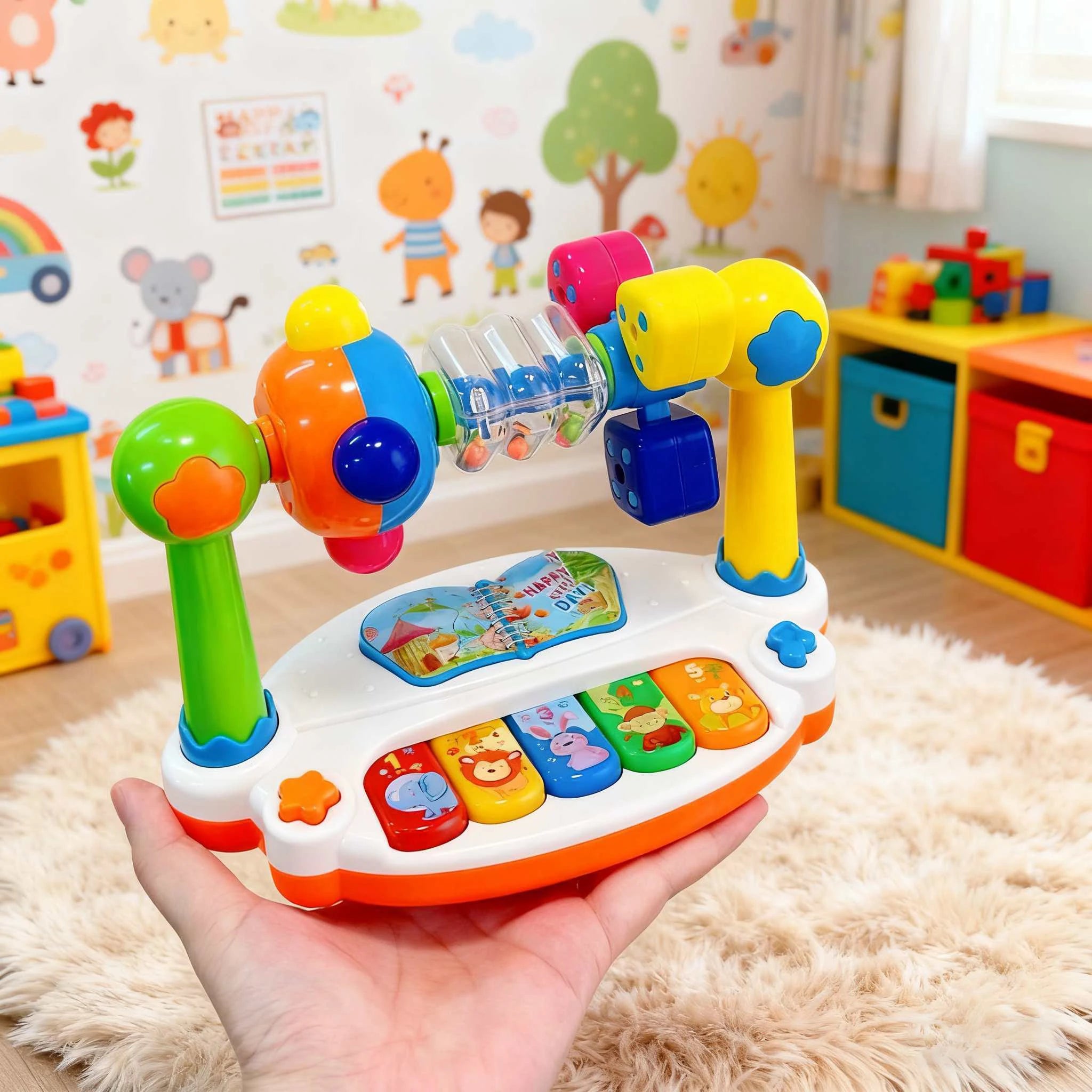 Teclado Piano Musical para Niños con Sonido y Luz - Juguete Educativo