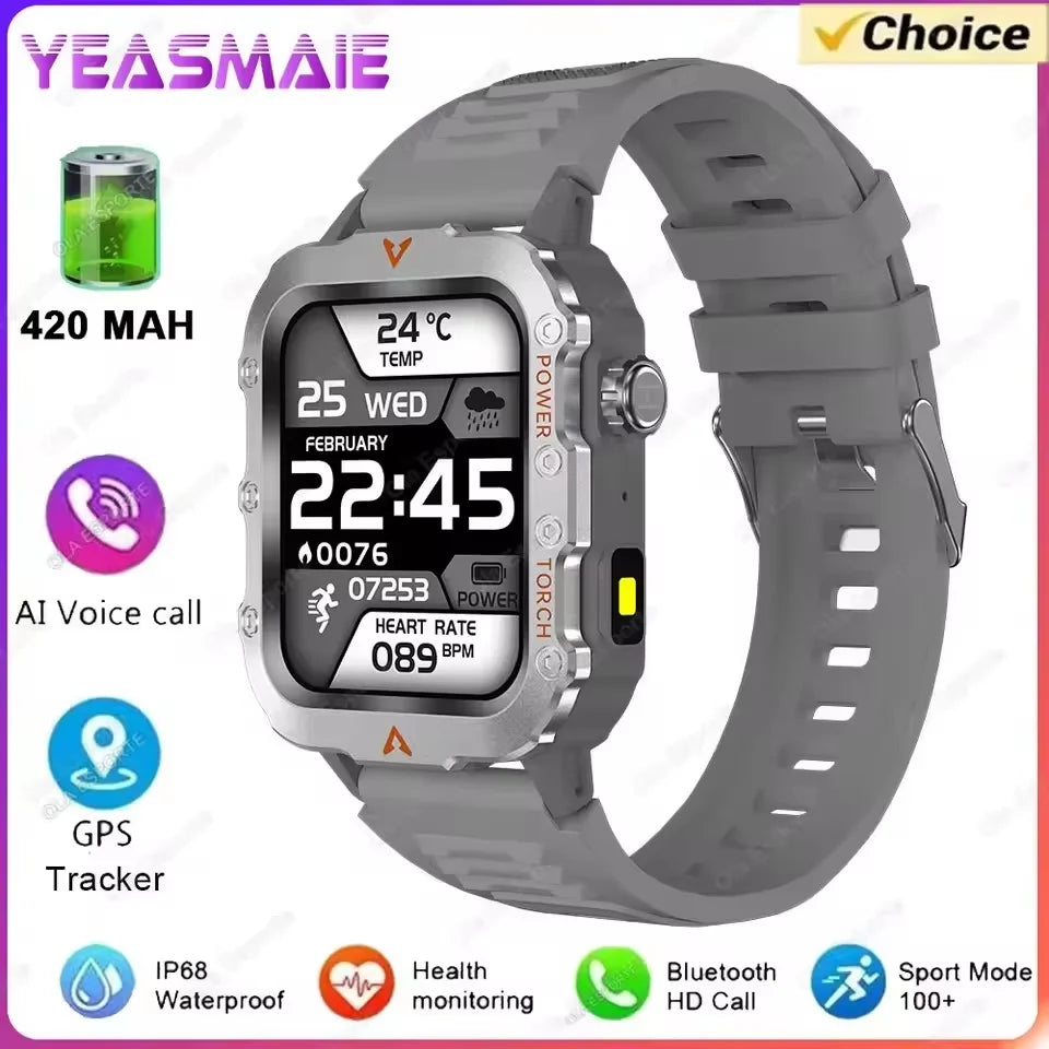Smartwatch Militar Resistente con Llamadas Bluetooth y Voz AI