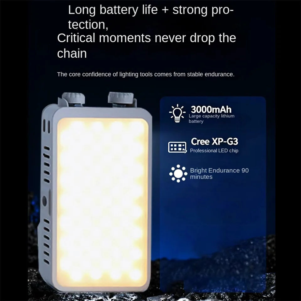 Luz de relleno portátil de 40W, luz de bolsillo para selfies, luz LED suave para fotografía exterior, luz de belleza con ventilador, luz superior para cámara