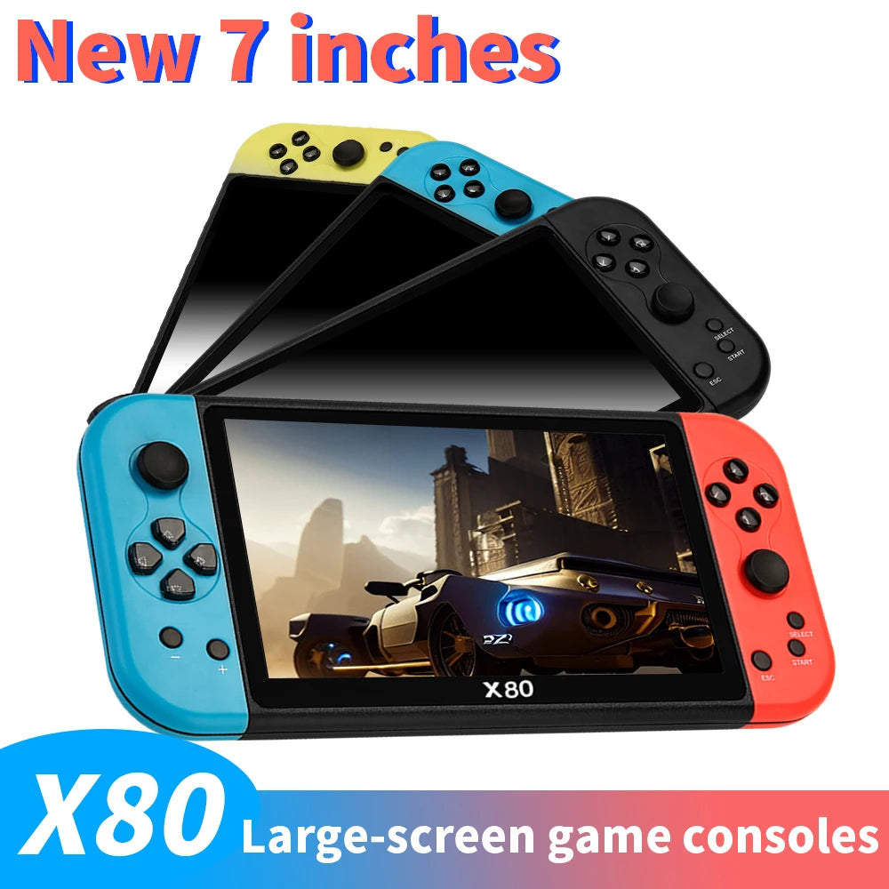 Consola de juegos portátil Coopreme X80, pantalla grande HD de 7 pulgadas, emulador Arcade PS1, nostálgico multifunción, juego portátil clásico PSP