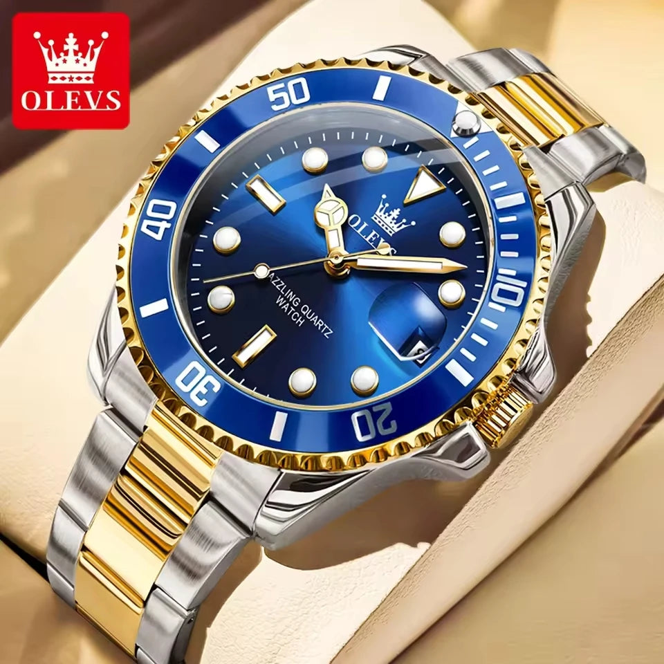 Reloj de Cuarzo Deportivo OLEVS para Hombre Resistente al Agua