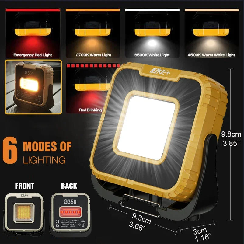 Foco LED Portátil Recargable para Exteriores