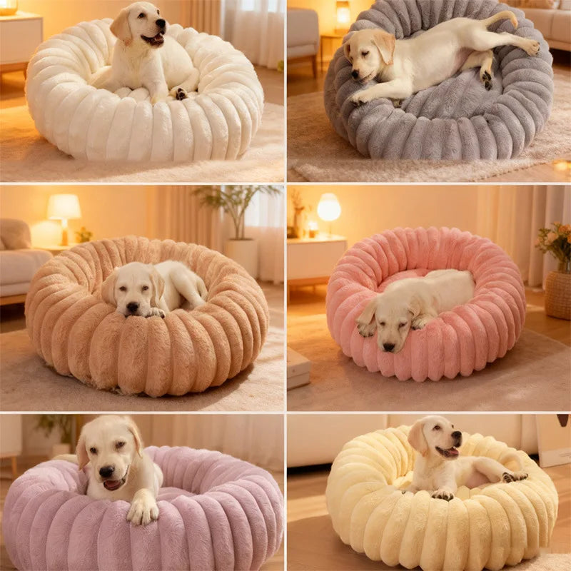 Cama Donut para Gatos y Perros Pequeños con Felpa Suave