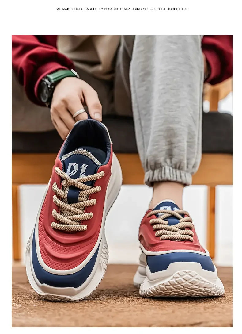 Zapatos Deportivos Casuales para Hombre, Zapatos de Skate con Suela Gruesa a la Moda, Zapatos Modernos y Cómodos para Hombre, Adecuados para Exteriores