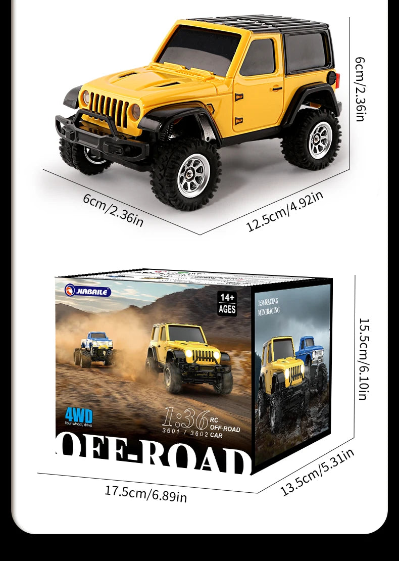 Coche Teledirigido Mini Crawler RC 4WD 1/36 con Luces