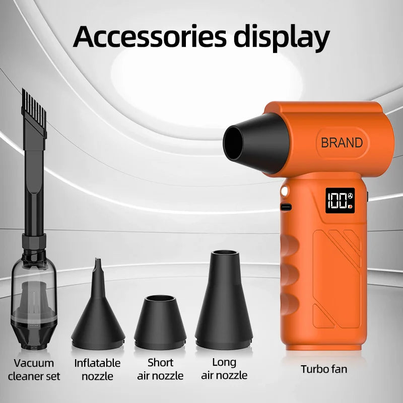 Soplador de aire turbo 5 en 1 inalámbrico, 680000 RPM y batería 10000 mAh