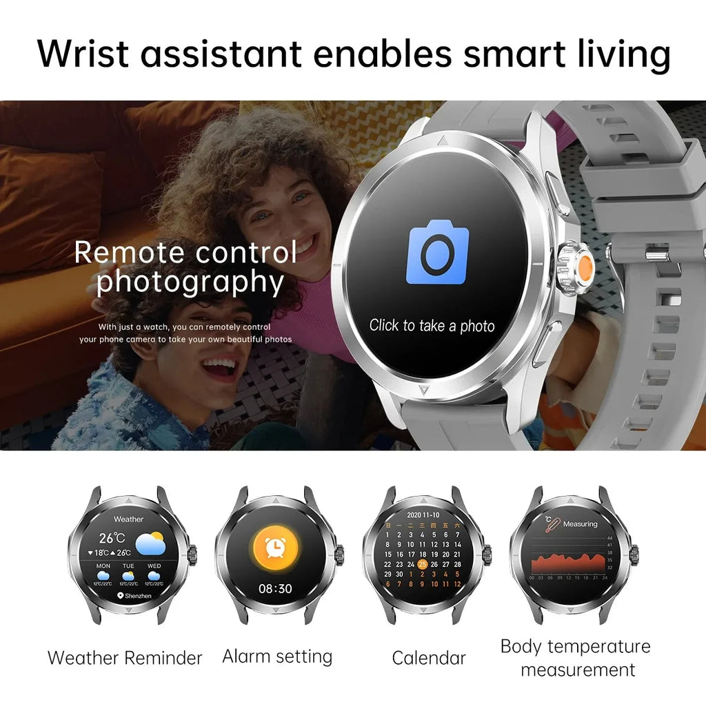 Nuevo para Xiaomi S4 Ultra deportes al aire libre reloj inteligente hombres 1,53 pulgadas AMOLED NFC GPS brújula ritmo cardíaco impermeable BT llamada Smartwatch