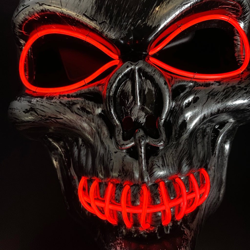 Máscara de calavera malvada, mascarada de Carnaval de Halloween, Casa Encantada, decoración aterradora, esqueleto de Cosplay, Fiesta Temática aterradora, máscara iluminada
