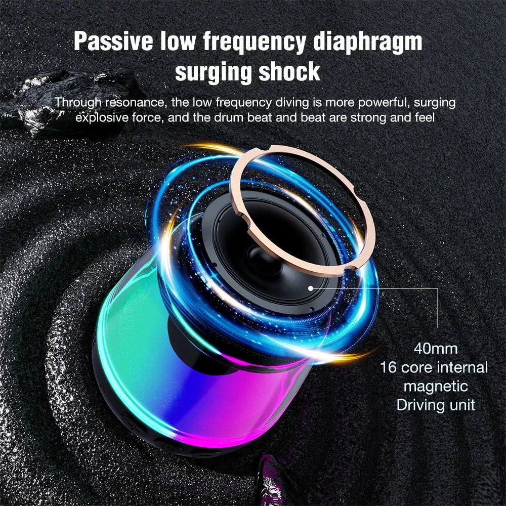 Altavoz para juegos con soporte magnético para teléfono inalámbrico: compatible con MagSafe y Android, resistente al agua IPX5, iluminación RGB, montaje en superficie metálica