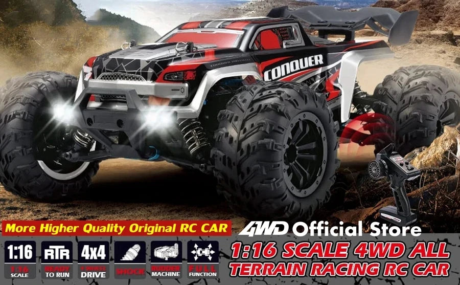 Coche Todoterreno RC 4WD sin Escobillas, Alta Velocidad 50-80 KM/H