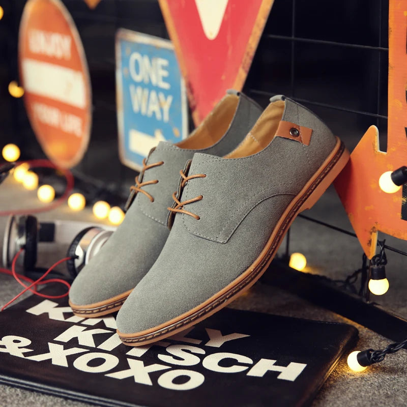 Zapatos Oxford Casuales de Gamuza para Hombre, Transpirables, Cómodos, con Acabado Mate, Zapatos de Negocios, Zapatillas Clásicas, Calzado de Vestir