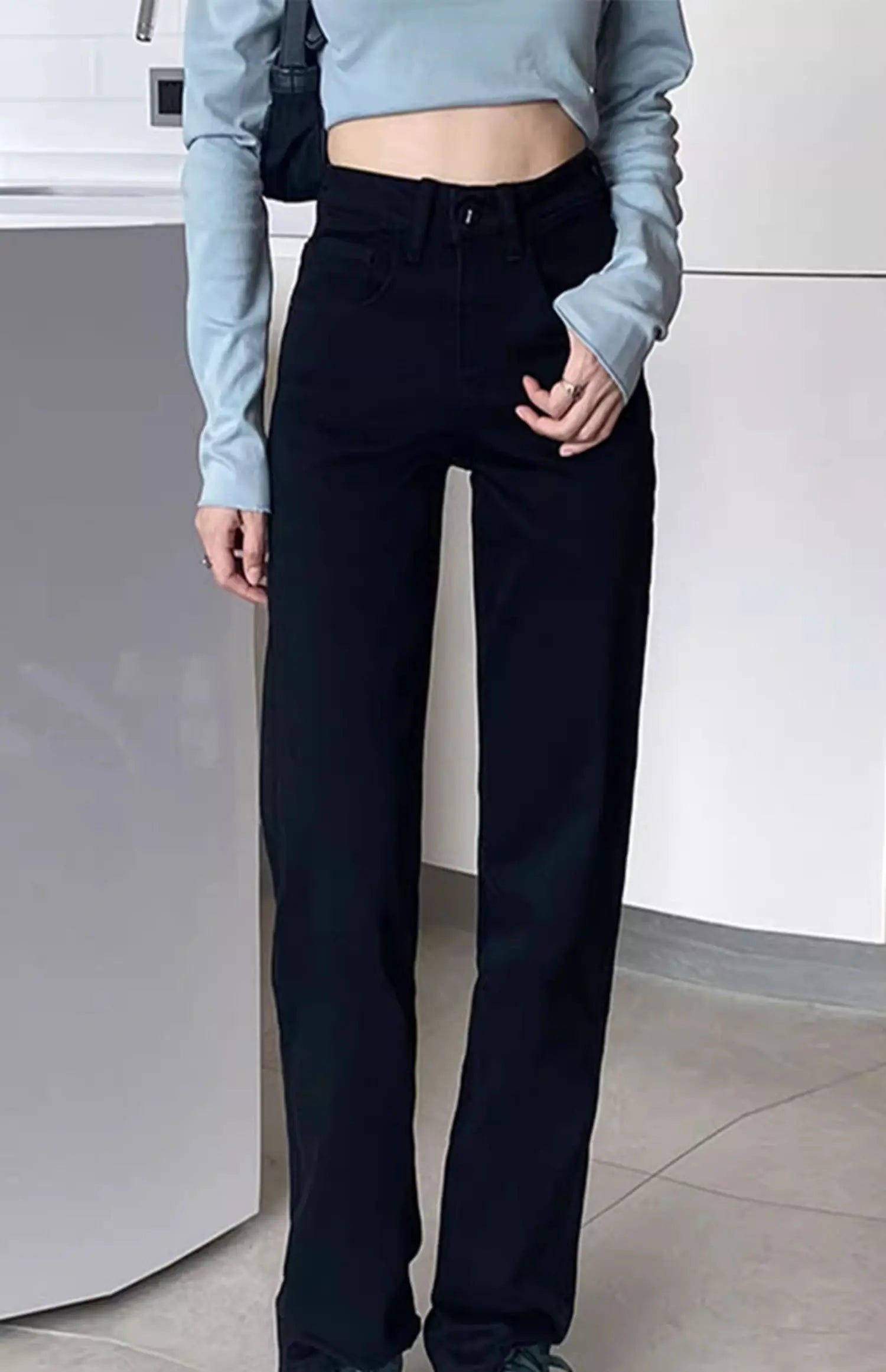 Pantalones Vaqueros Holgados de Pierna Recta para Mujer