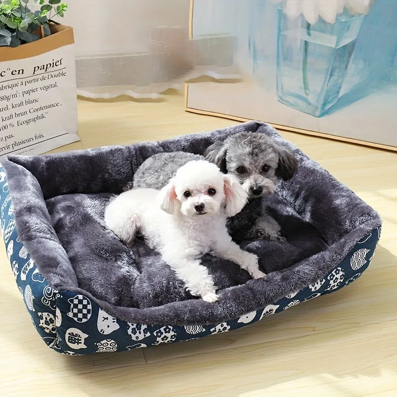 Cama Acolchada con Bordes para Perros y Gatos — Todos los Tamaños