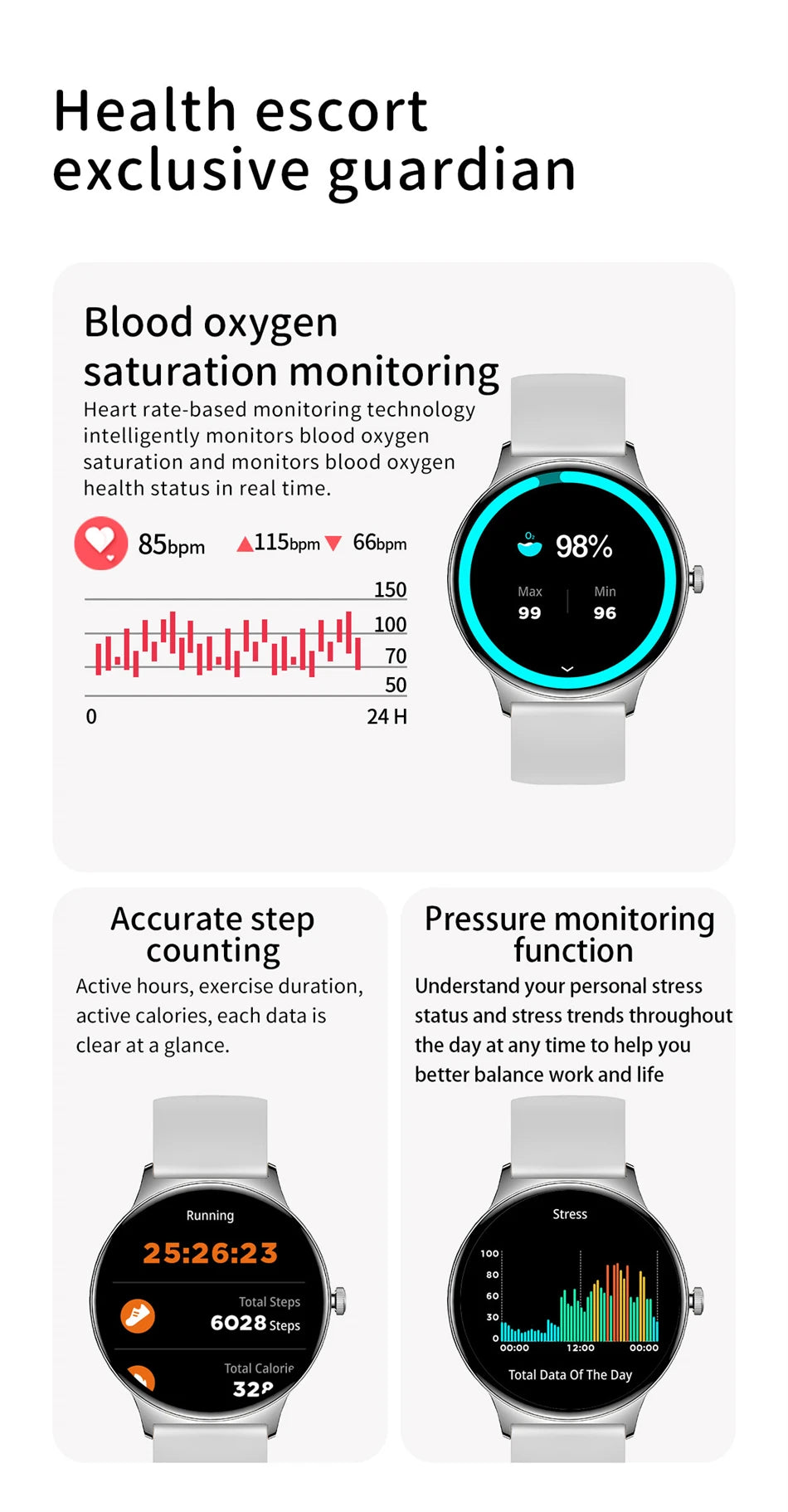 Reloj Inteligente LIGE AMOLED con Monitor Menstrual