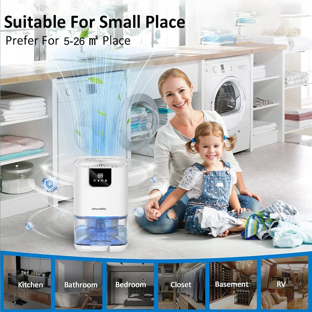 Deshumidificador Portátil Silencioso para Dormitorio