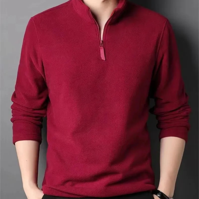 Buzo de Cuello Alto Antipilling para Hombre | Ajustado, Color Sólido