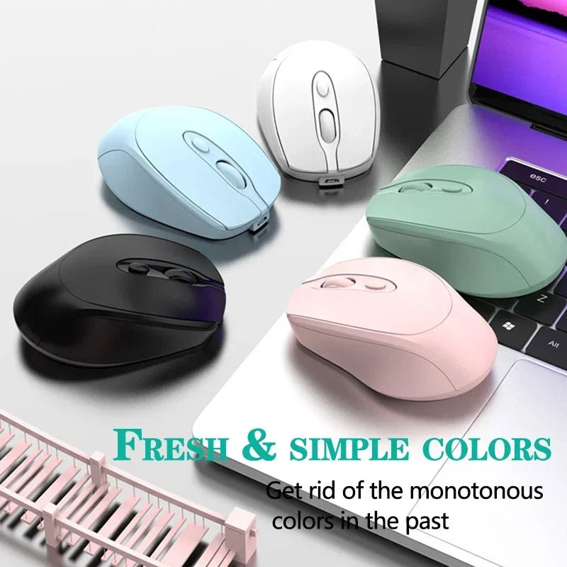 Ratón inalámbrico recargable para ordenador, Mouse inalámbrico Compatible con Bluetooth de 2,4G, USB, silencioso, para PC, portátil, Macbook y tableta
