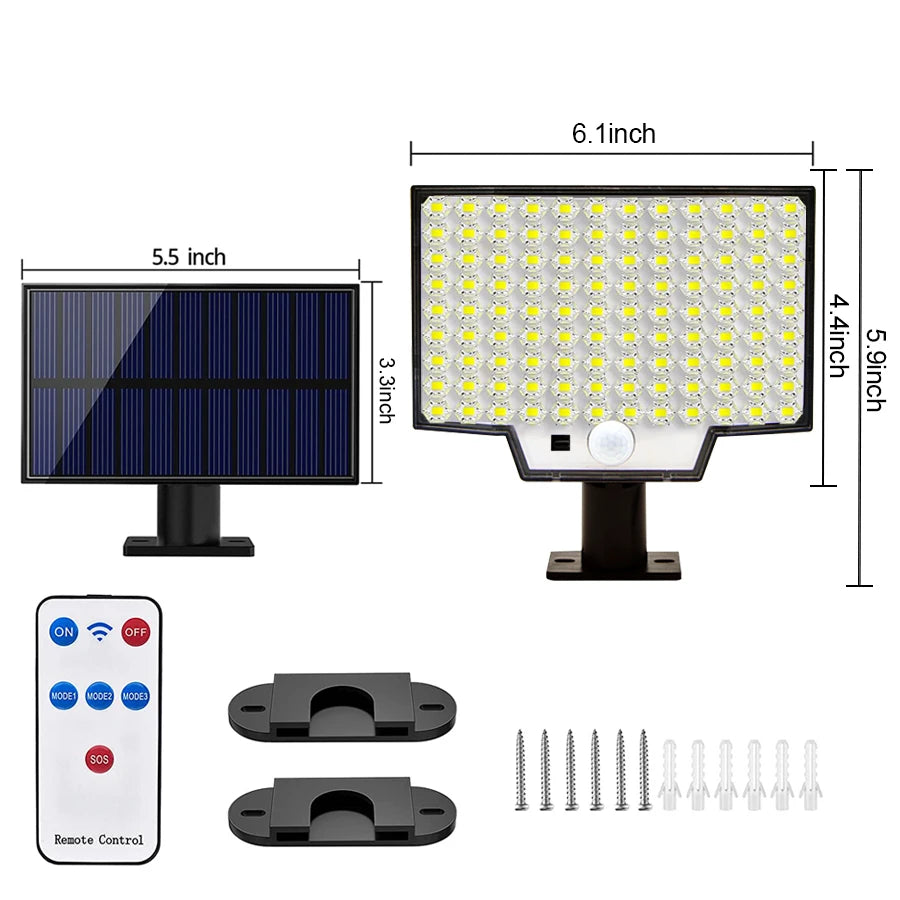 Lámpara Solar LED con Sensor de Movimiento para Jardín y Exterior