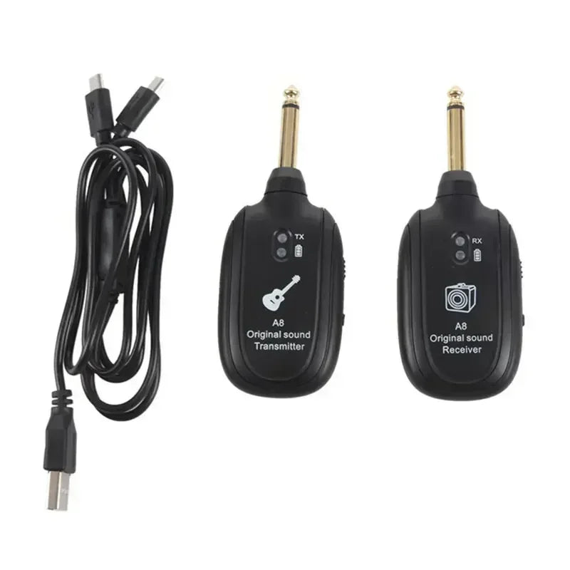 Transmisor y receptor inalámbrico para guitarra de 50M, sonido original sin demora, recargable, para guitarra eléctrica, bajo, ukelele, uso en escenario y estudio.