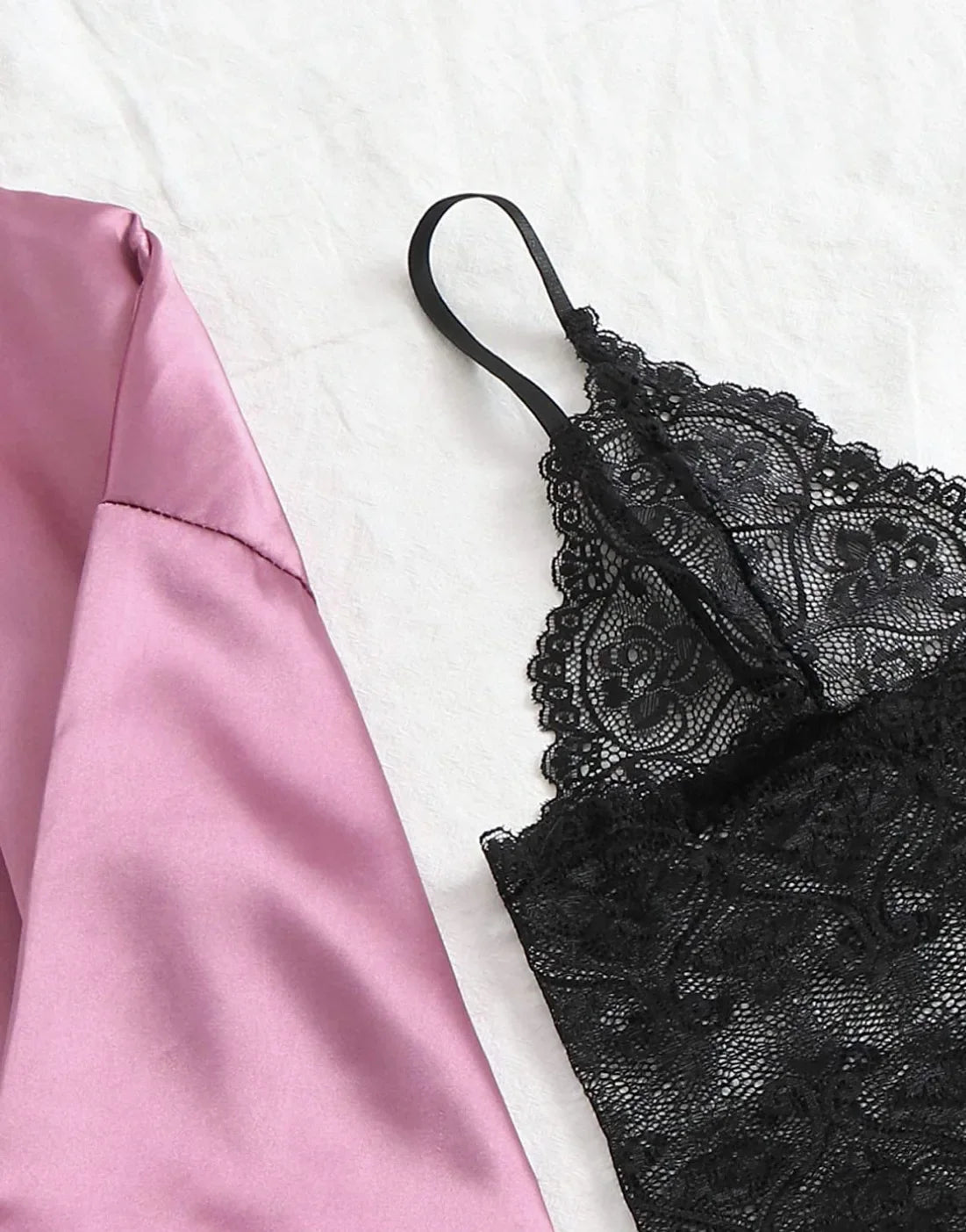 Conjunto de Pijama Sexy para Mujer 4 Piezas con Encaje