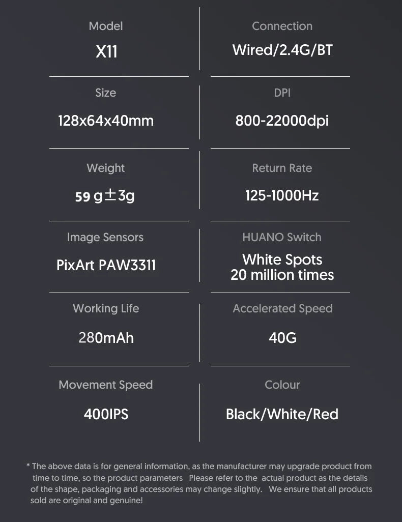 Ratón inalámbrico Bluetooth Attack Shark X11, tres modos, 2,4G, PAW3311, RGB, base de carga magnética para PC, ratón para juegos de deportes electrónicos