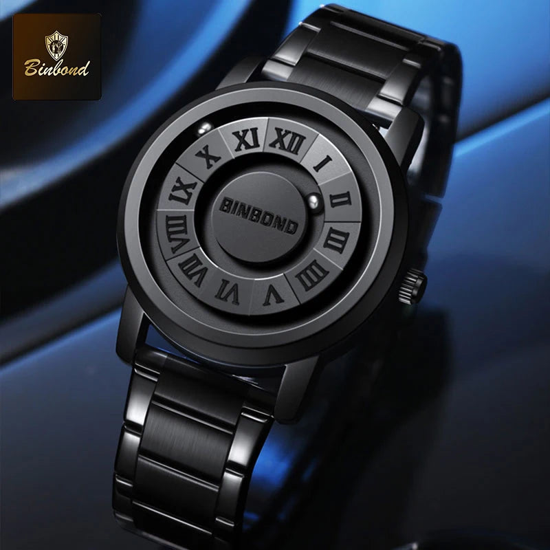 Reloj de Cuarzo BINBOND para Hombre, Acero Inoxidable, Resistente al Agua