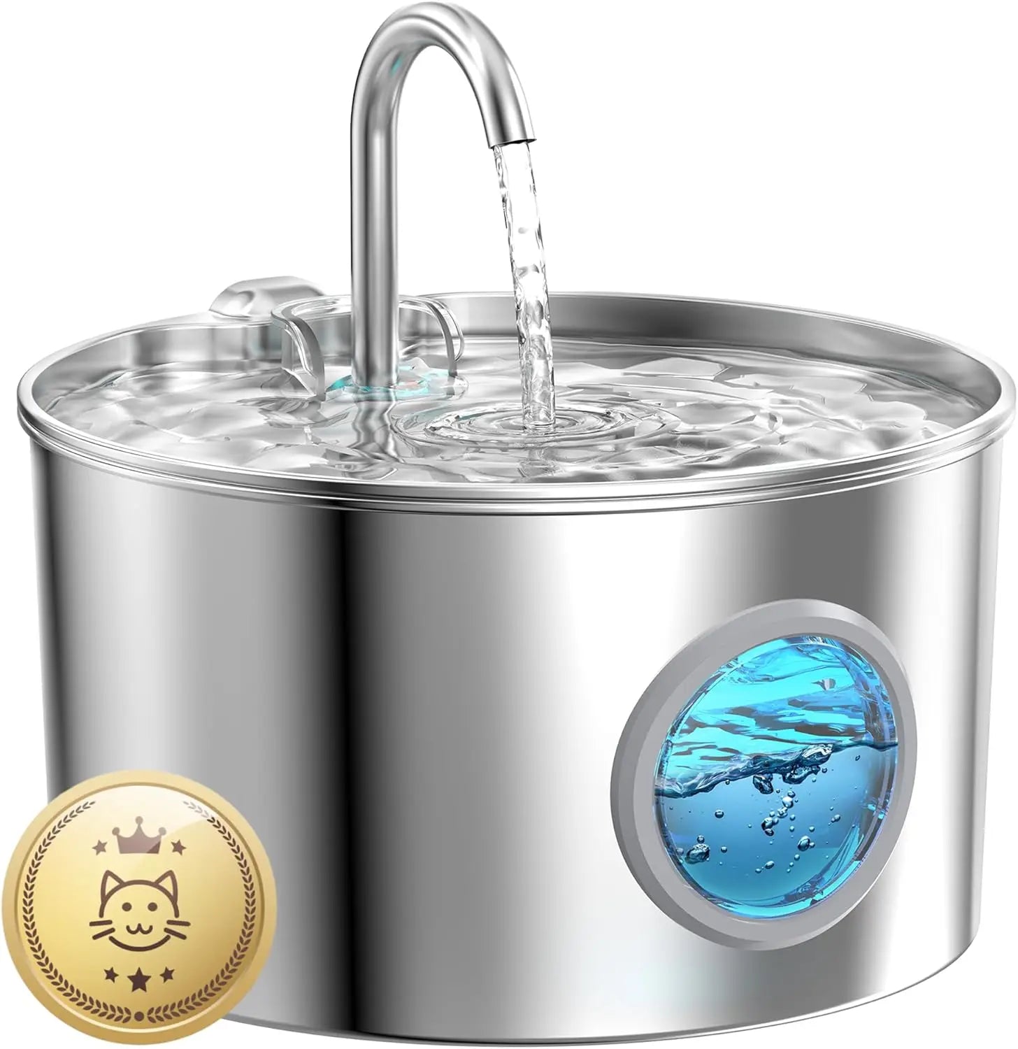 Fuente de Agua para Mascotas Acero Inoxidable 2.2L