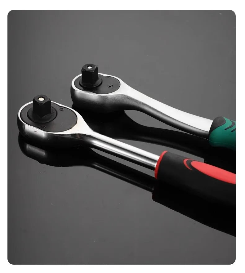 Llave de trinquete rápida de 24/72 dientes, 1/2 1/4 3/8, 3 tamaños, llaves voladoras, llave de tubo bidireccional, herramientas de reparación para vehículo y bicicleta