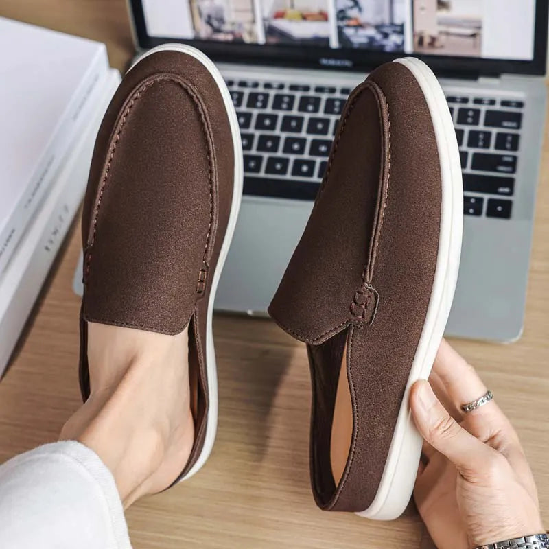 Mocasines de lona sin cordones para hombre, livianos y antideslizantes