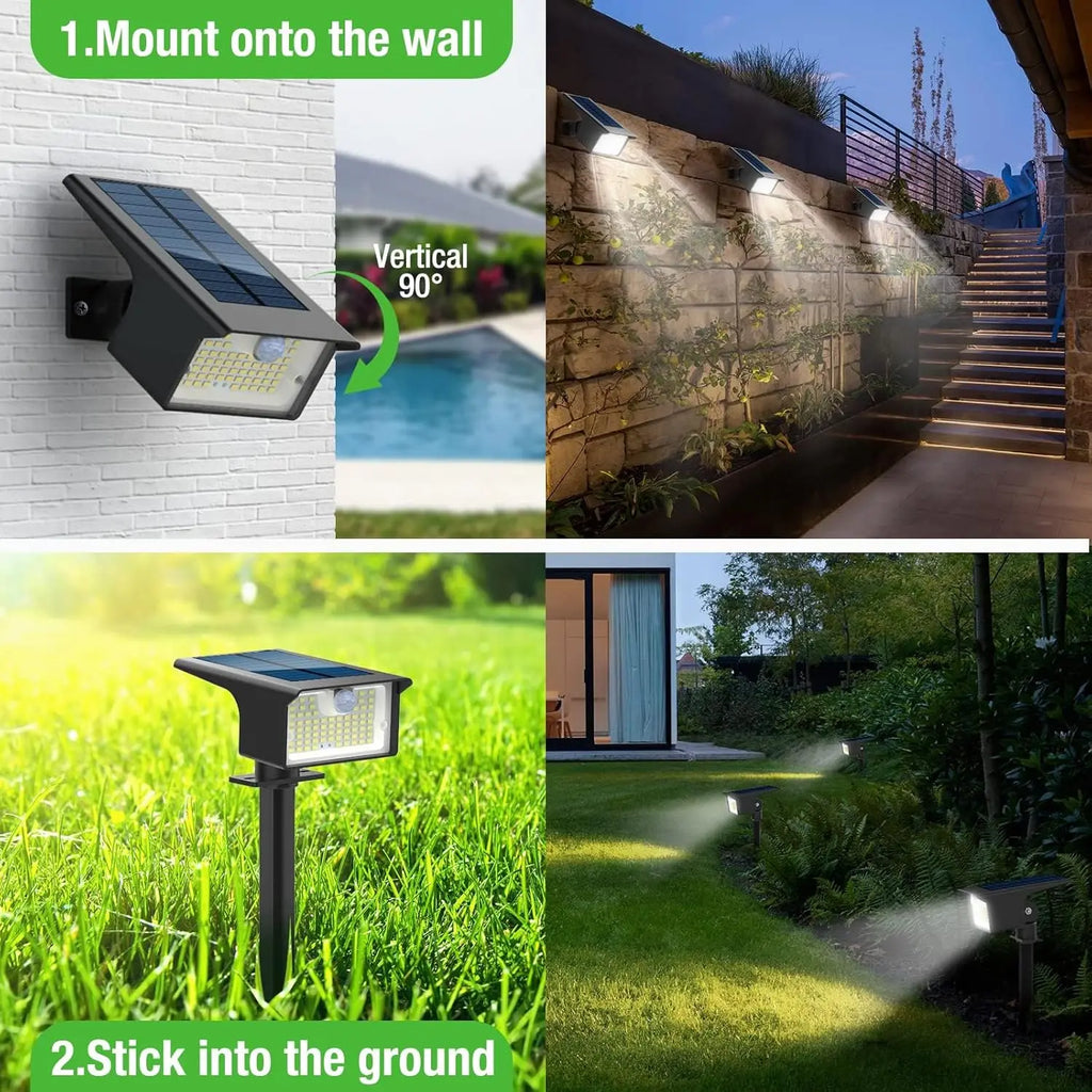 Focos Solares LED con Sensor de Movimiento para Exterior