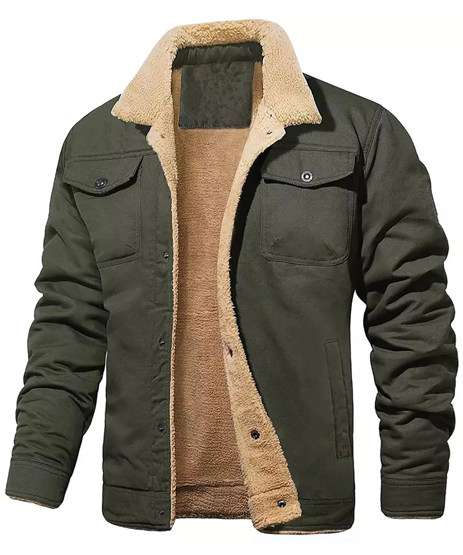 Parka de Invierno para Hombre con Forro Polar y Bolsillos