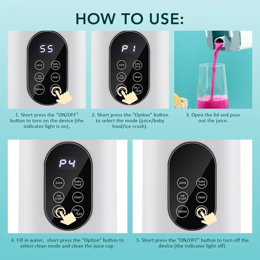 Licuadora Portátil USB 400ml con 2 Vasos Recargable